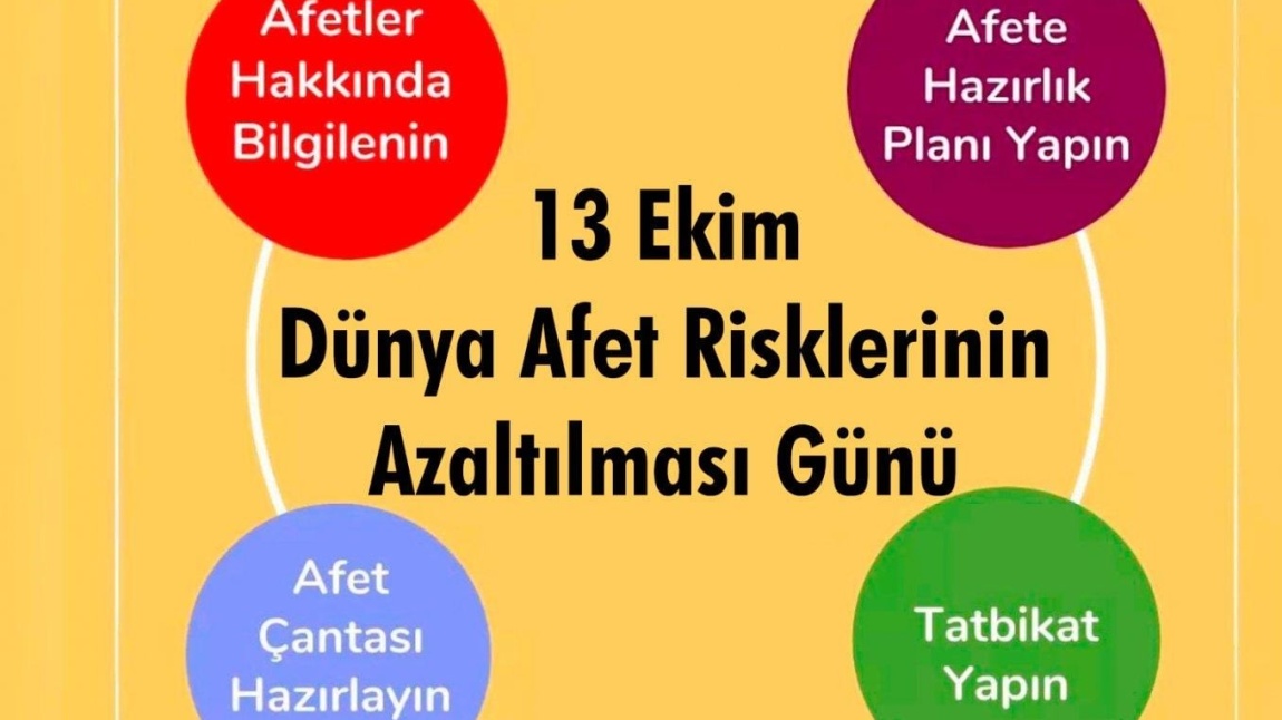 13 Ekim Dünya Afet Risklerini Azaltma Günü